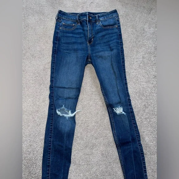 Hollister Dark Wash High Rise Super Skinny Jeans - Picture 2 of 4